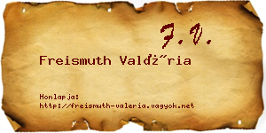 Freismuth Valéria névjegykártya
